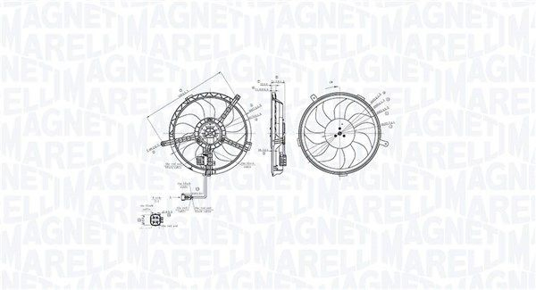 069422850010 Magneti Marelli Дифузор радіатора охолодження, в зборі з мотором і крильчаткою